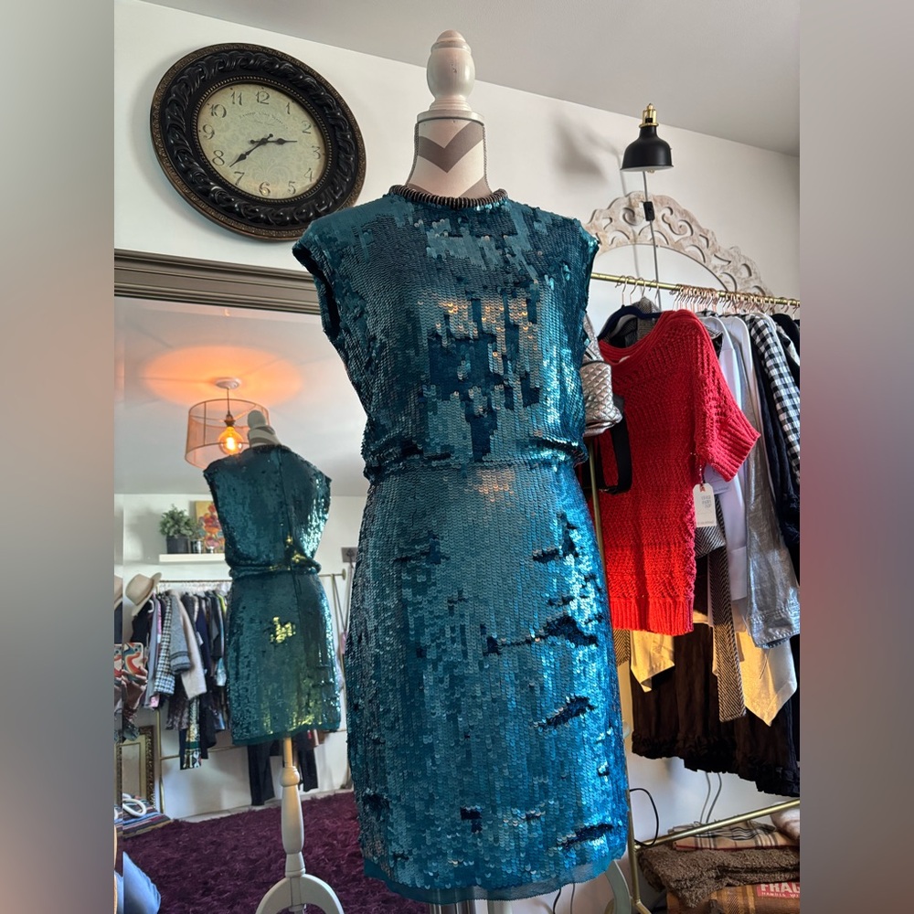 RACHEL Rachel Roy Sparkling Blue Sequin Mini Dress
